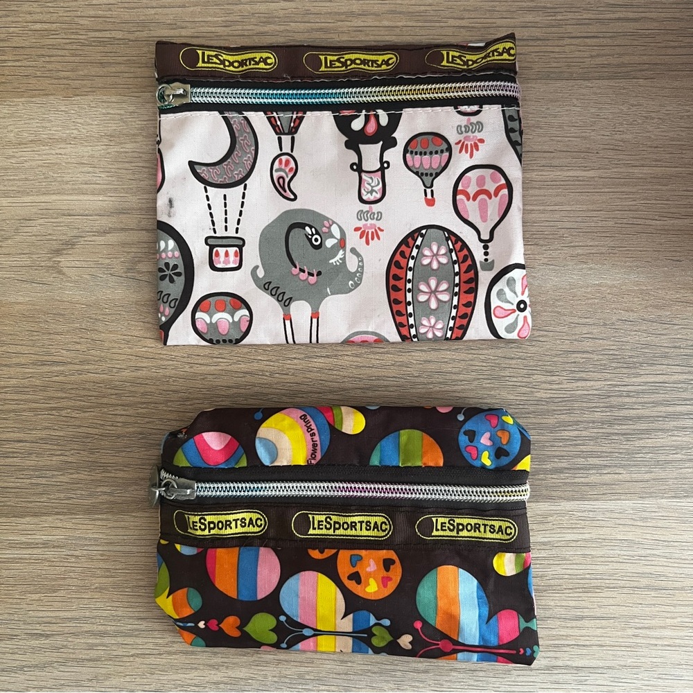 2 LeSportSac Zipper Small Pouch Bags
